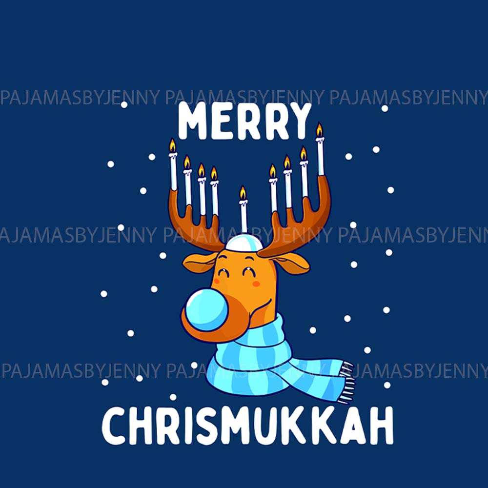 Cute Hanukkah Christmas Pajamas With Reindeer