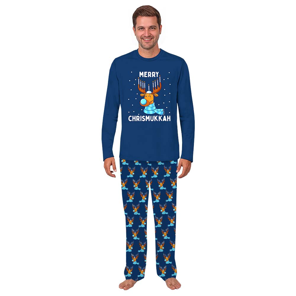 Cute Hanukkah Christmas Pajamas With Reindeer