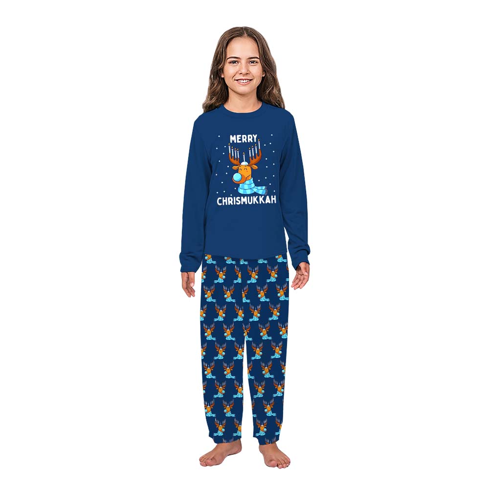 Cute Hanukkah Christmas Pajamas With Reindeer