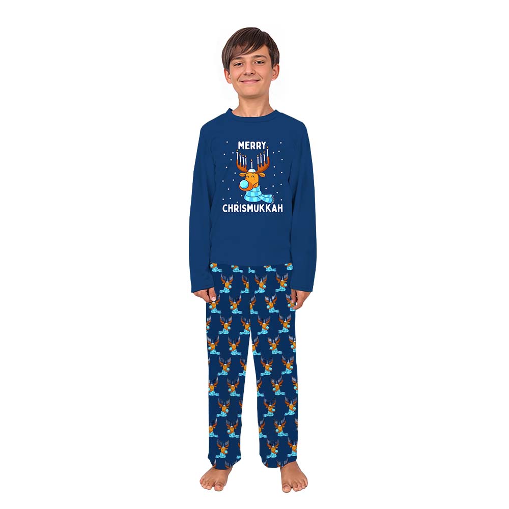 Cute Hanukkah Christmas Pajamas With Reindeer