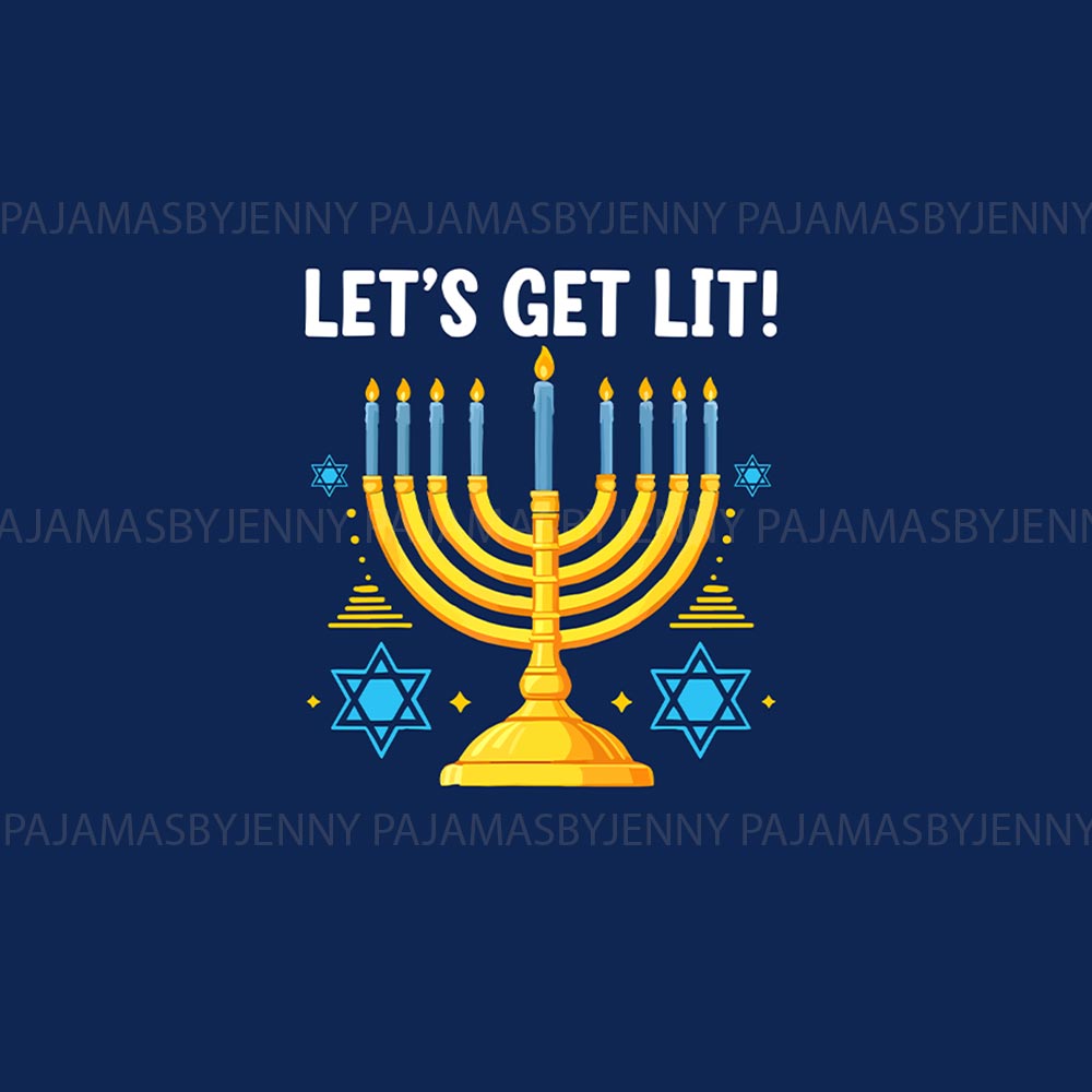 Navy Let Get Lit Hanukkah Festival Matching Pajamas With Dog Navy Let Get Lit Hanukkah Festival Matching Pajamas With Dog