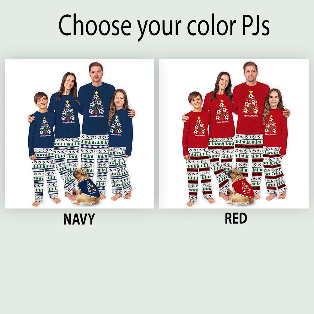 Soccer Christmas Tree Xmas Pajamas Matching with Ugly Pants Soccer Christmas Tree Xmas Pajamas Matching with Ugly Pants