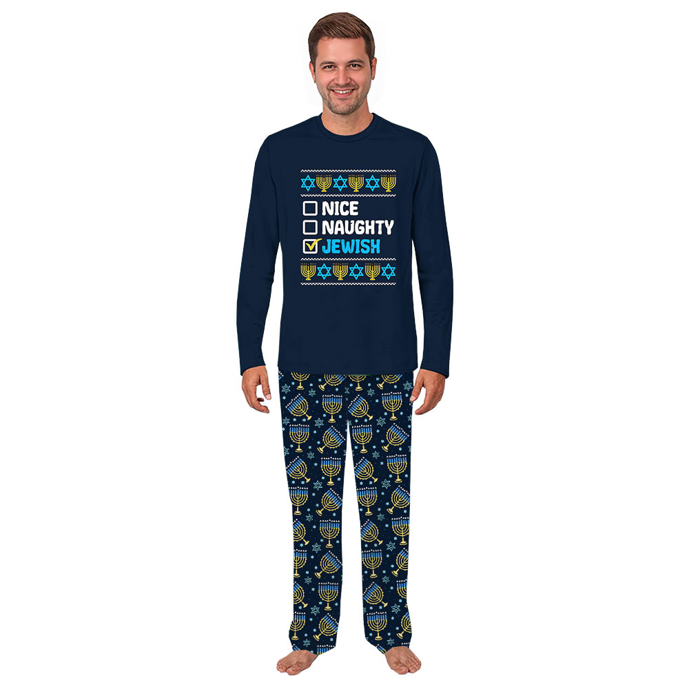 Hanukkah Naughty And Nice Matching Family Christmas Pajamas Hanukkah Naughty And Nice Matching Family Christmas Pajamas