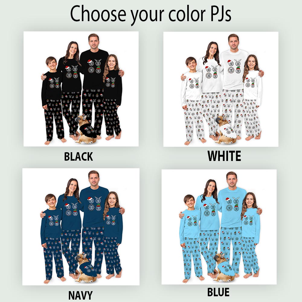 Custom Logo Christmas Pajamas Matching Family With Dogs