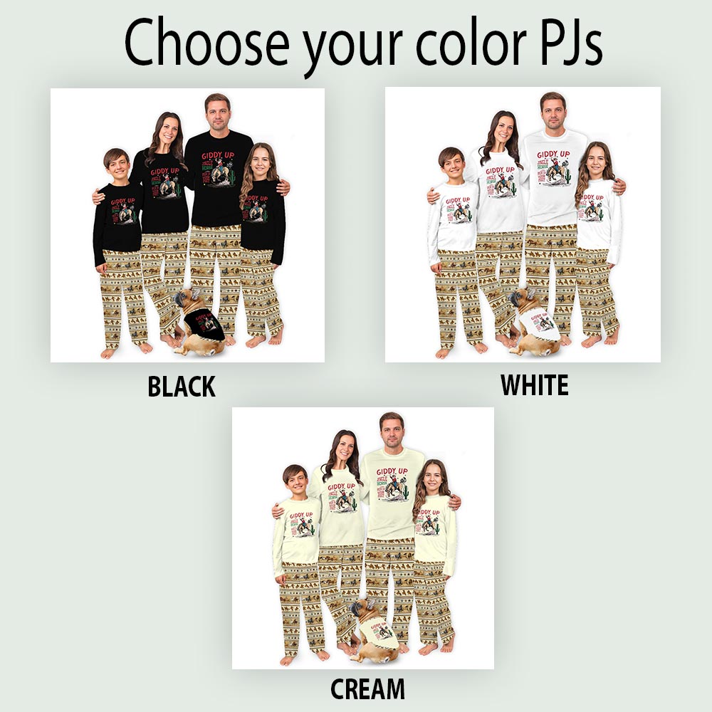 Giddy Up Western Cowboy Plus Size Family Christmas Pajamas