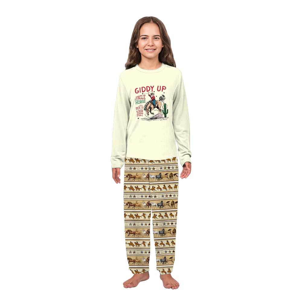 Giddy Up Western Cowboy Plus Size Family Christmas Pajamas