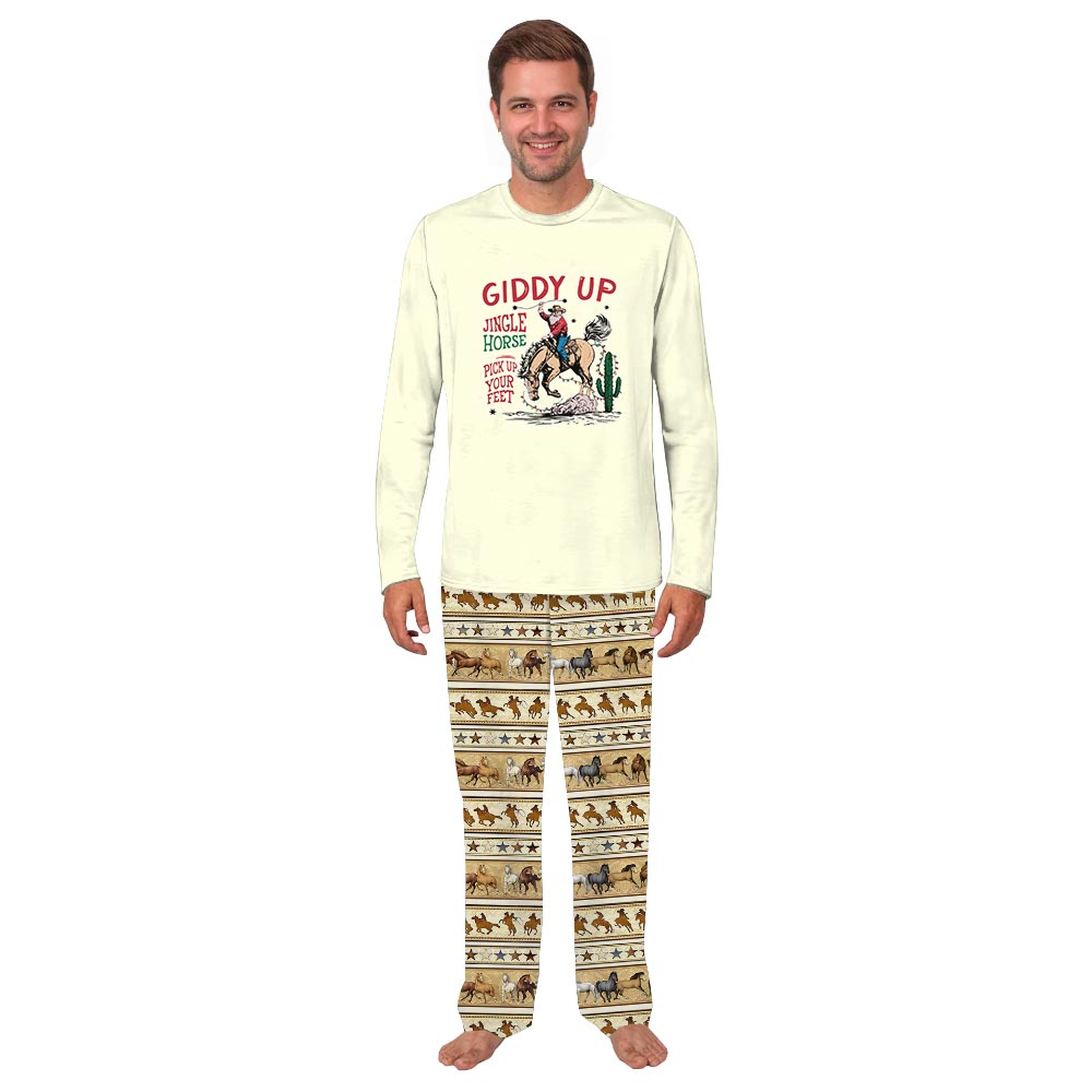 Giddy Up Western Cowboy Plus Size Family Christmas Pajamas