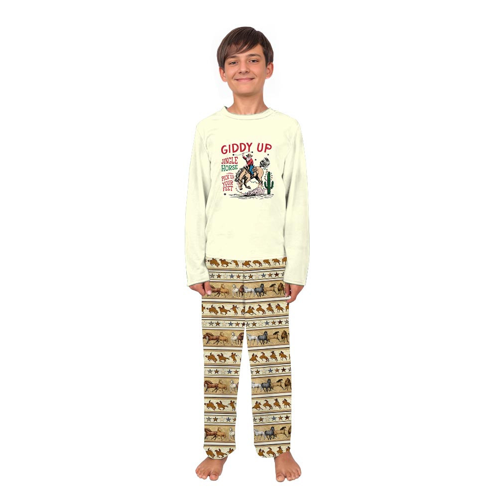 Giddy Up Western Cowboy Plus Size Family Christmas Pajamas