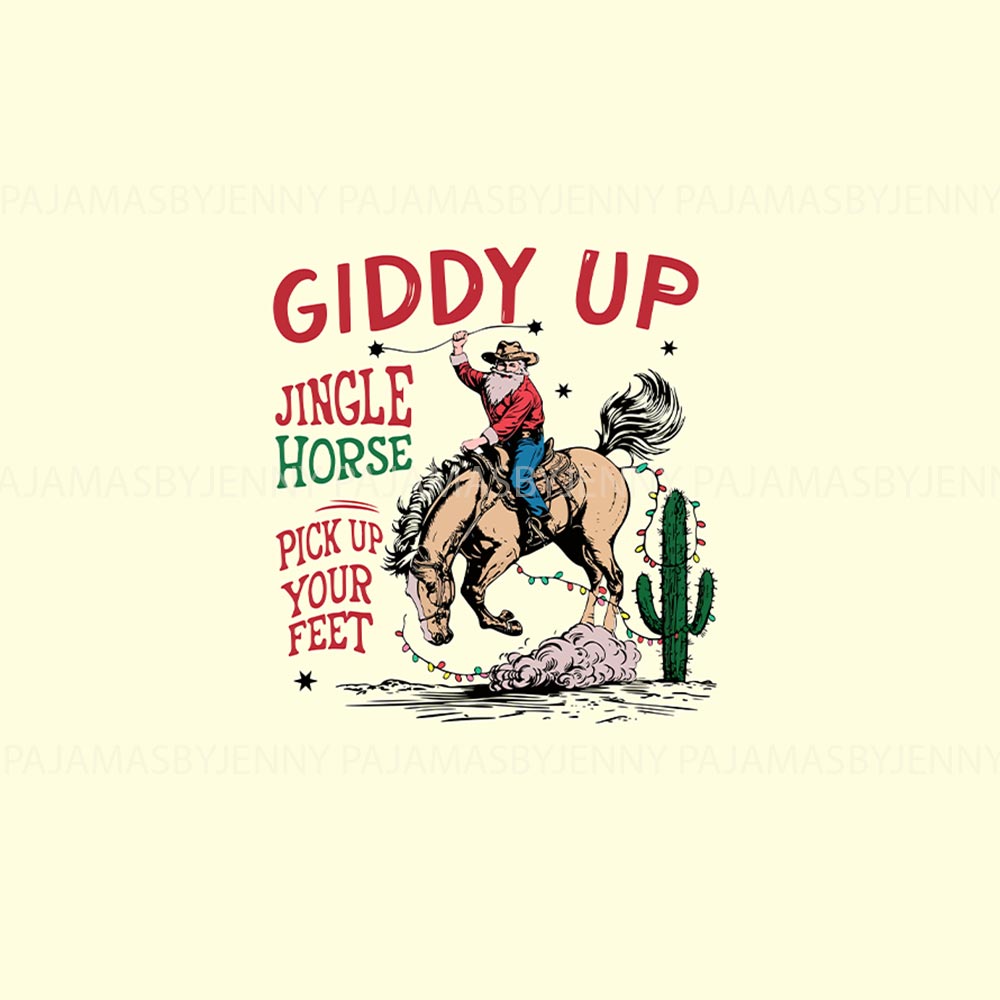 Giddy Up Western Cowboy Plus Size Family Christmas Pajamas