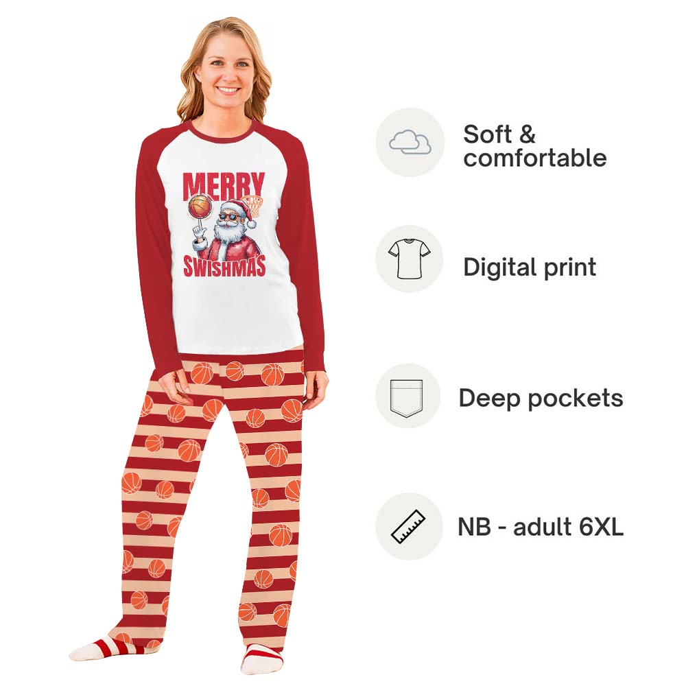 Santa Basketball Christmas Pajamas Matching Dog With Plus Size Santa Basketball Christmas Pajamas Matching Dog With Plus Size