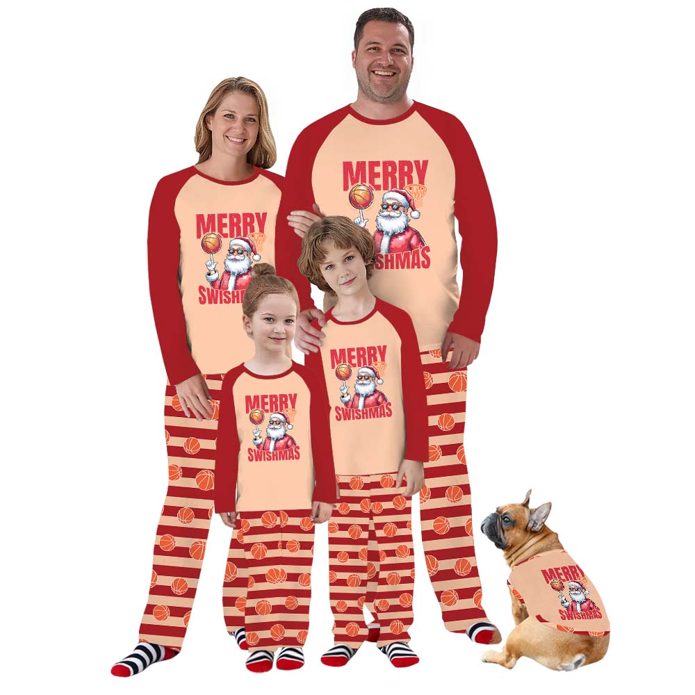 Santa Basketball Christmas Pajamas Matching Dog With Plus Size Santa Basketball Christmas Pajamas Matching Dog With Plus Size