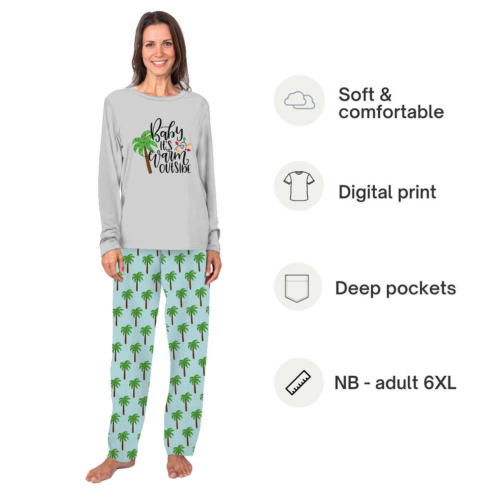 Baby It is Warm Outside Tropical Christmas Holiday Family Pajamas