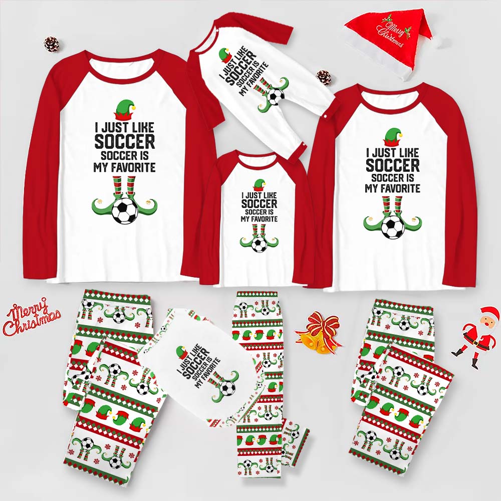 Christmas Elf Soccer Team Pajamas With Pockets Christmas Elf Soccer Team Pajamas With Pockets