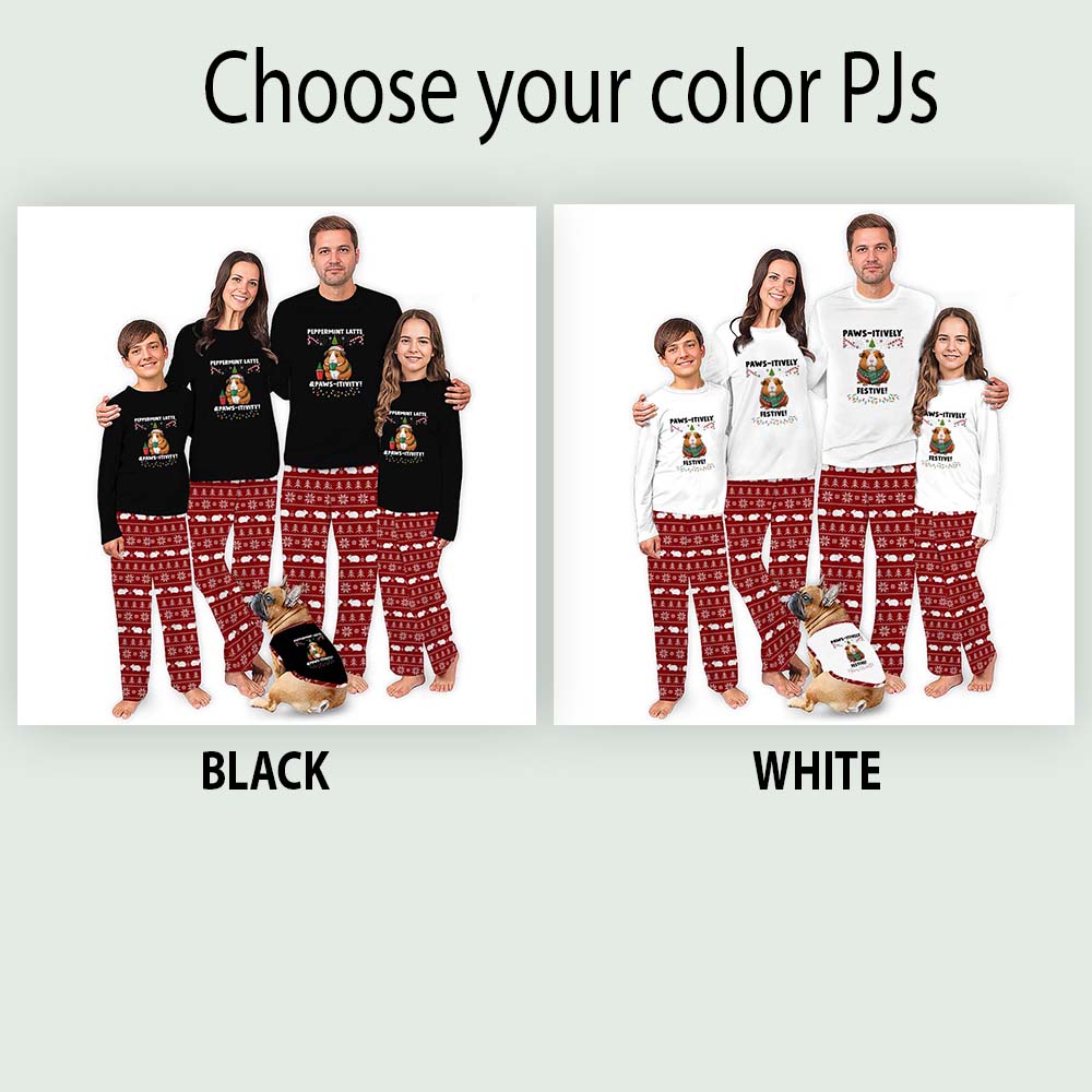 Cute Guinea Pig Christmas Pajamas With Customizable Sayings