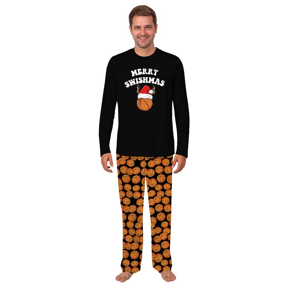 Funny Merry Swishmas Basketball Matching Family And Dog Pajamas Funny Merry Swishmas Basketball Matching Family And Dog Pajamas