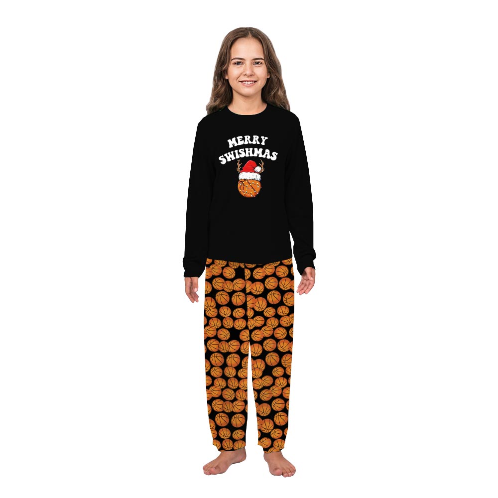 Funny Merry Swishmas Basketball Matching Family And Dog Pajamas Funny Merry Swishmas Basketball Matching Family And Dog Pajamas