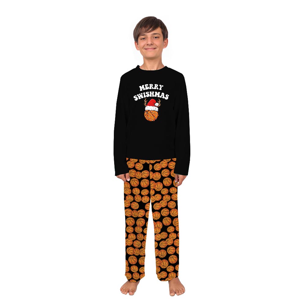 Funny Merry Swishmas Basketball Matching Family And Dog Pajamas Funny Merry Swishmas Basketball Matching Family And Dog Pajamas
