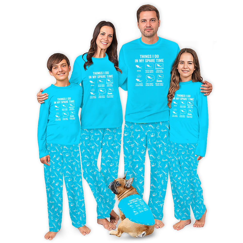 Funny Scuba Diver Christmas Pajamas Matching Family And Dog Funny Scuba Diver Christmas Pajamas Matching Family And Dog
