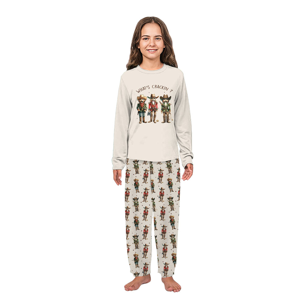 Cream Western Nutcracker Family Pajamas Matching Christmas