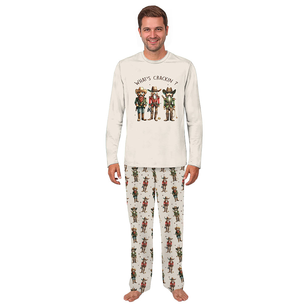 Cream Western Nutcracker Family Pajamas Matching Christmas