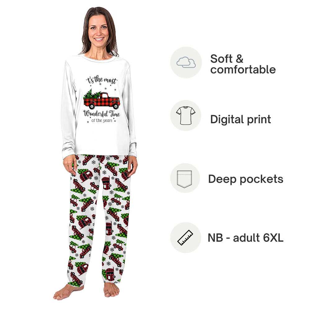Red Truck Christmas Tree Pajamas Matching Family Sleepwear Red Truck Christmas Tree Pajamas Matching Family Sleepwear