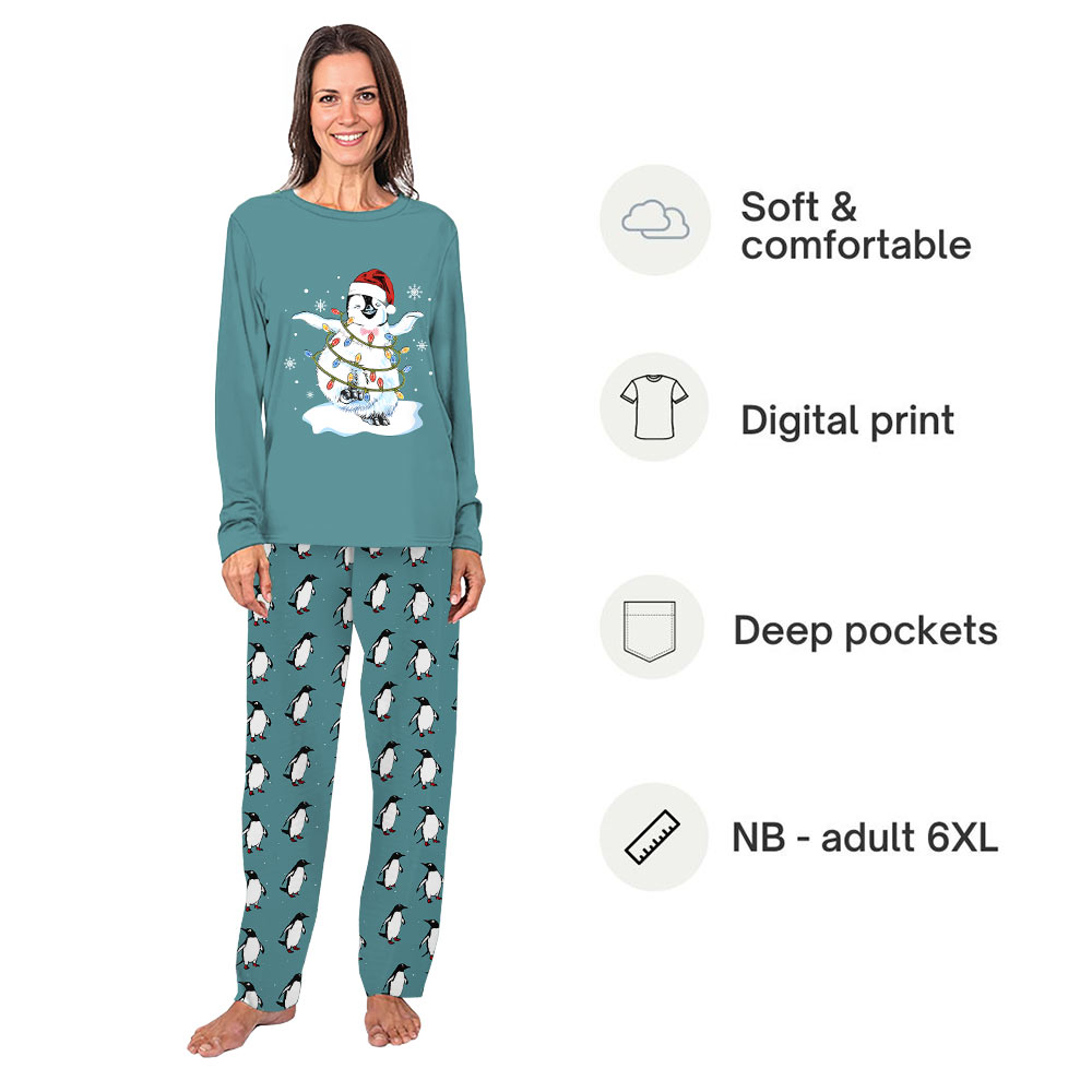 Cute Penguin Christmas Pajamas Matching Family and Dog