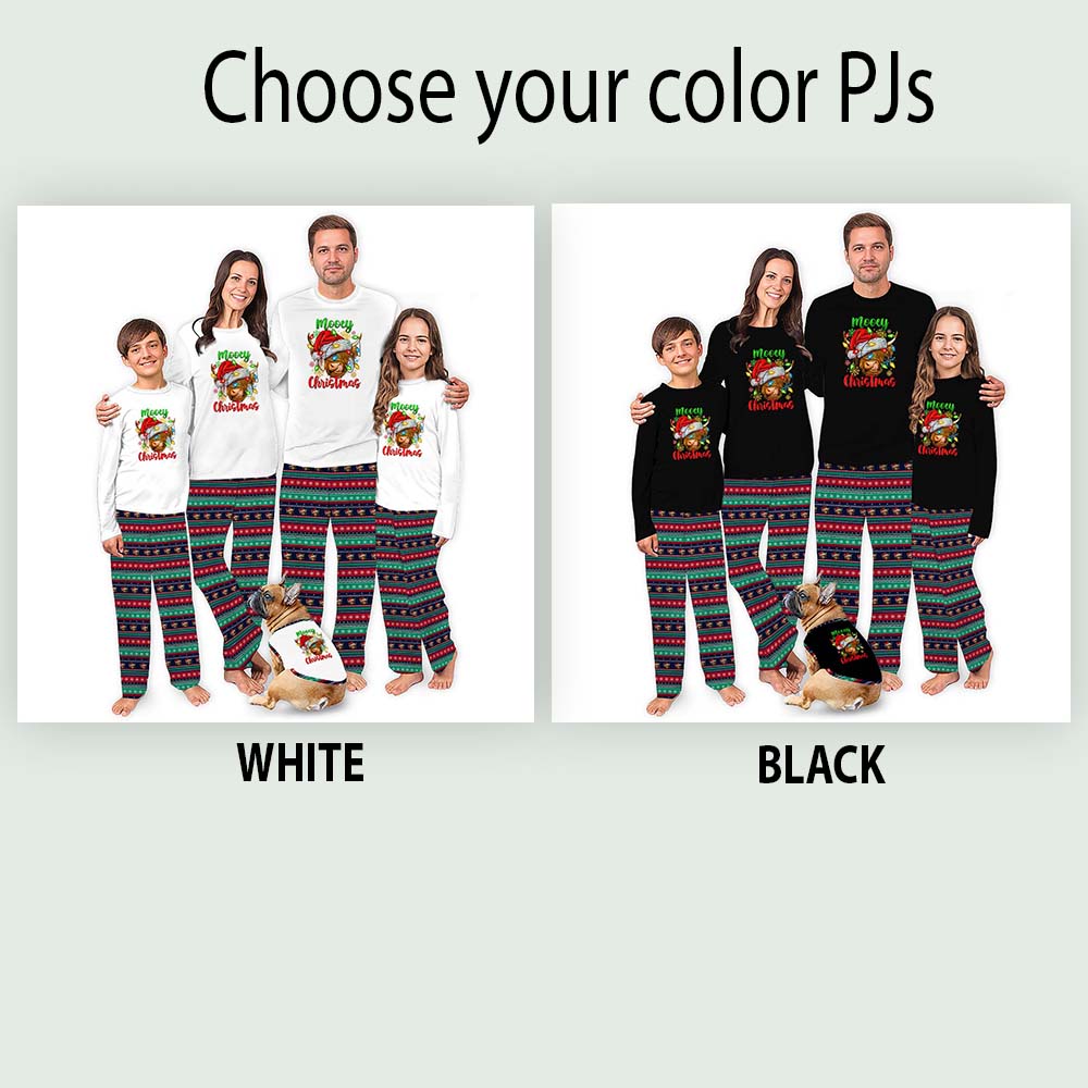 Highland Cow Ugly Christmas Pajamas Family With Pockets