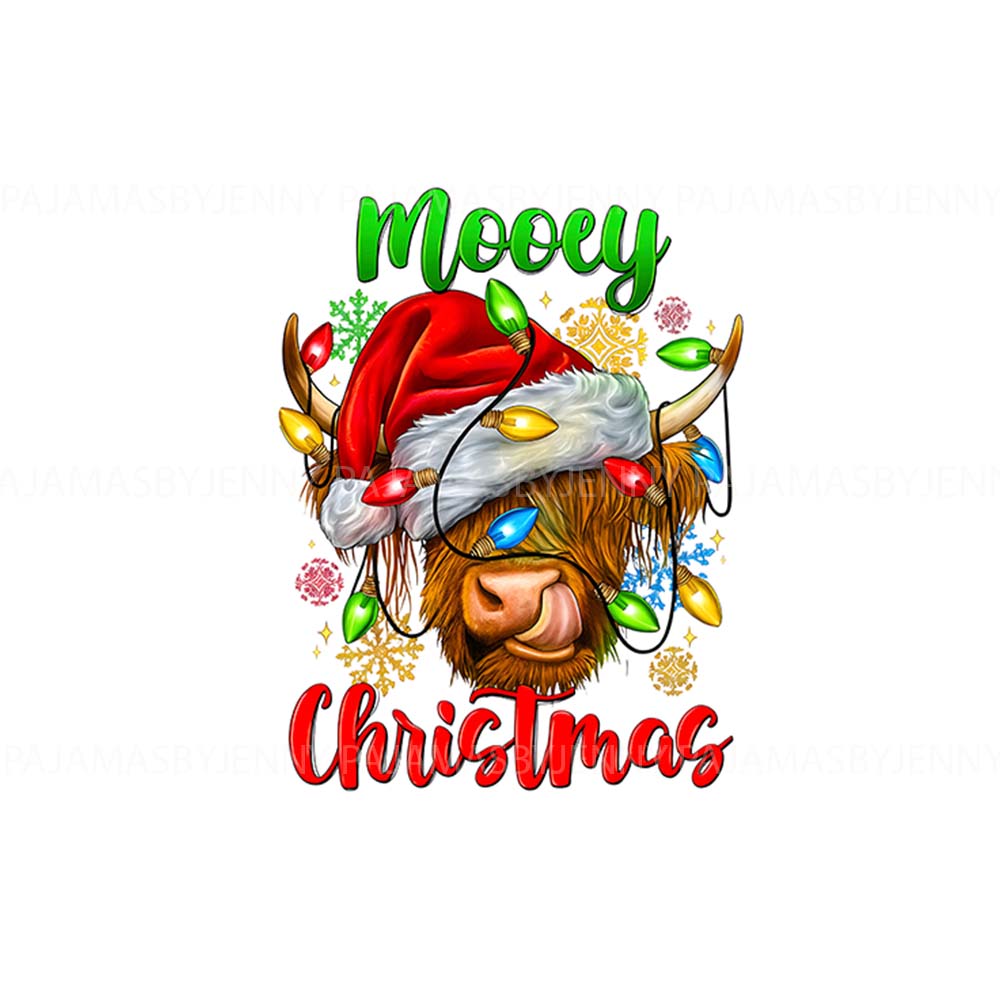 Highland Cow Ugly Christmas Pajamas Family With Pockets