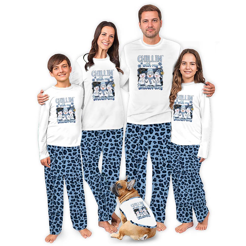 Cute Matching Pajama Sets Saying Chillin With My Snowmies