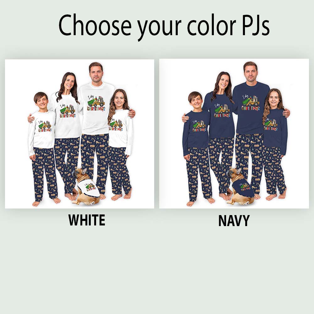 Christmas Excavator Family Matching Pjs Set With Plus Sizes Christmas Excavator Family Matching Pjs Set With Plus Sizes