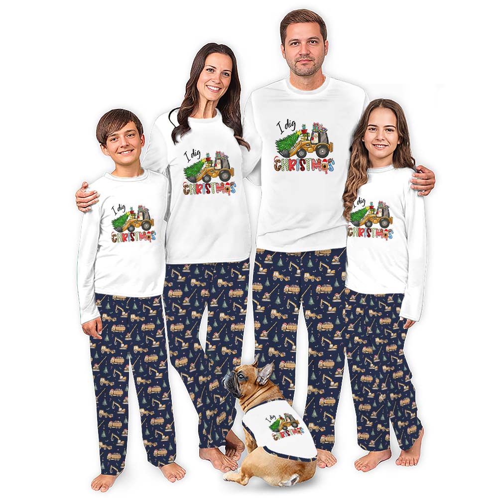 Christmas Excavator Family Matching Pjs Set With Plus Sizes Christmas Excavator Family Matching Pjs Set With Plus Sizes
