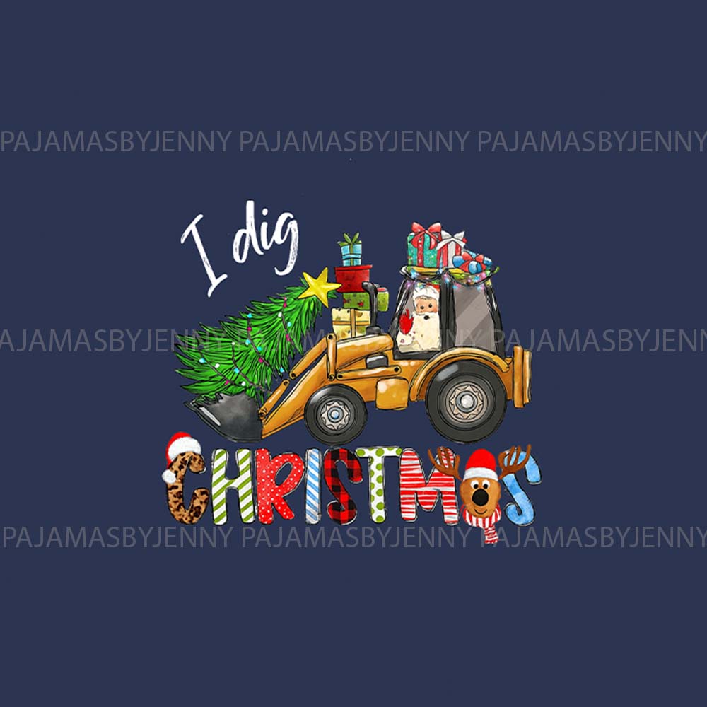 Christmas Excavator Family Matching Pjs Set With Plus Sizes Christmas Excavator Family Matching Pjs Set With Plus Sizes