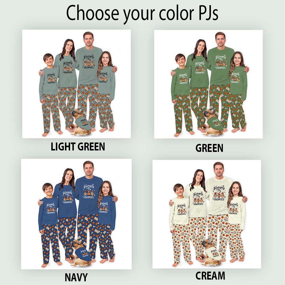Funny Hangin With My Gnomies Basketball Christmas Pajamas With Plus Sizes