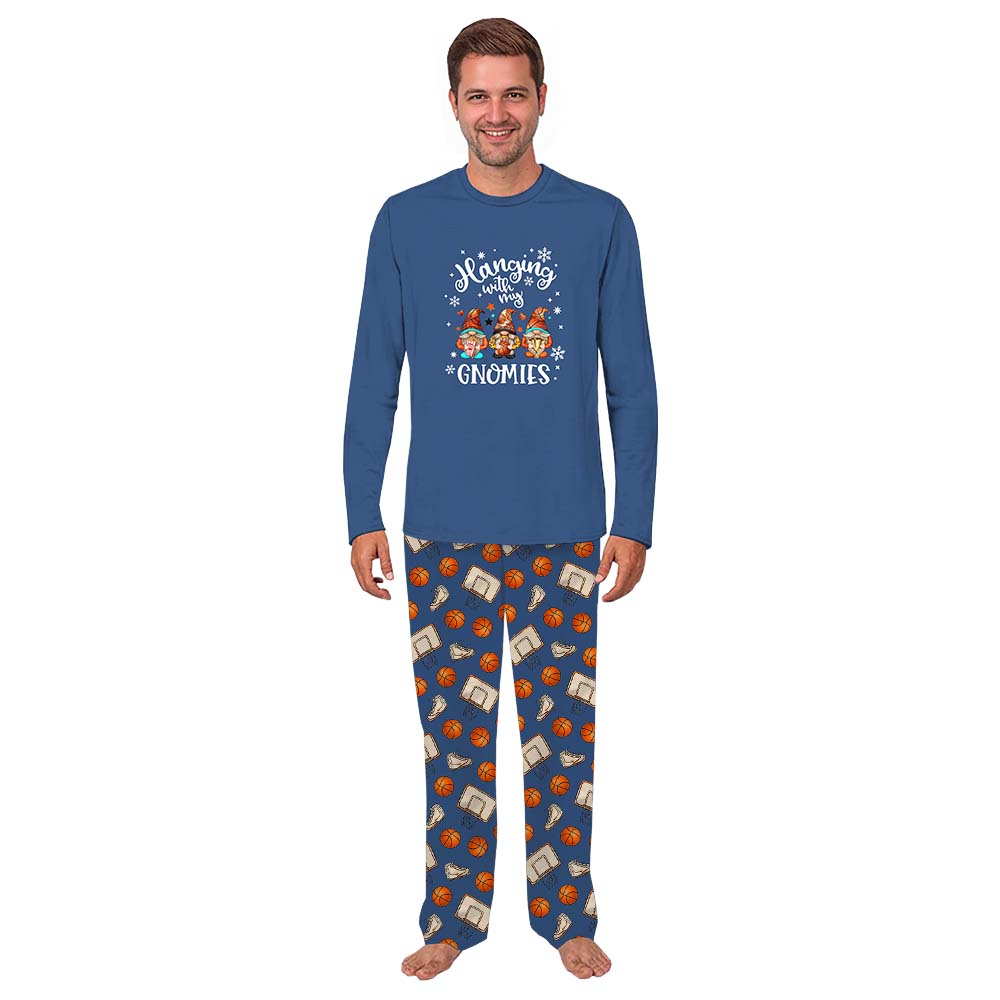 Funny Hangin With My Gnomies Basketball Christmas Pajamas With Plus Sizes