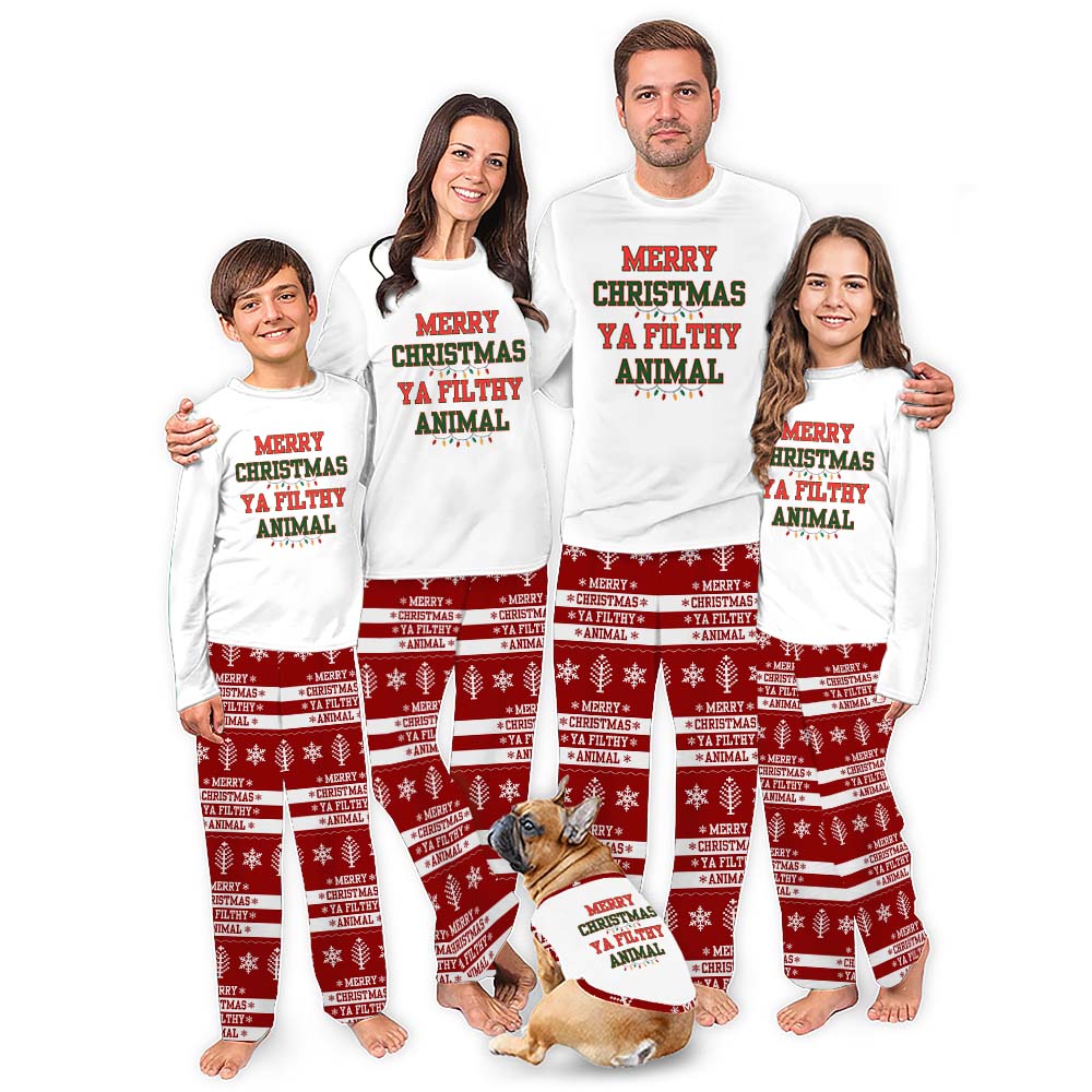 Merry Christmas Ya Filthy Animal Matching Pjs For Dog And Owner