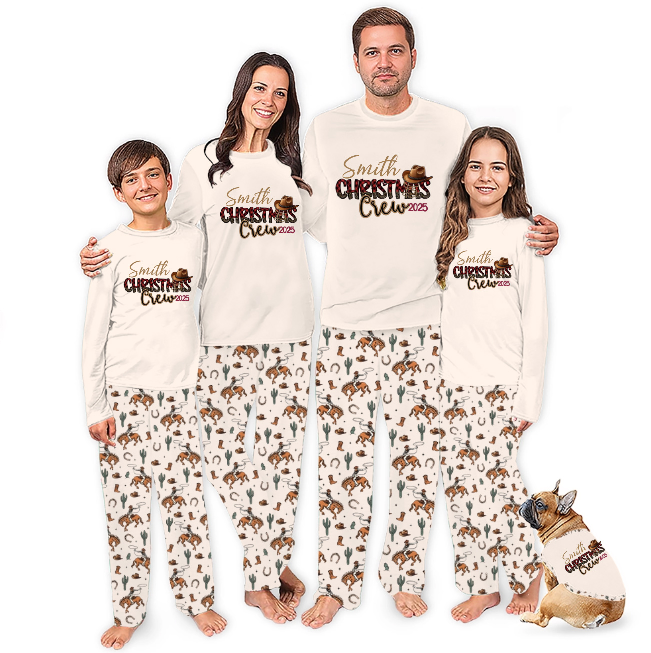 Name Personalized Western Christmas Crew Pajamas Live Preview Name Personalized Western Christmas Crew Pajamas Live Preview