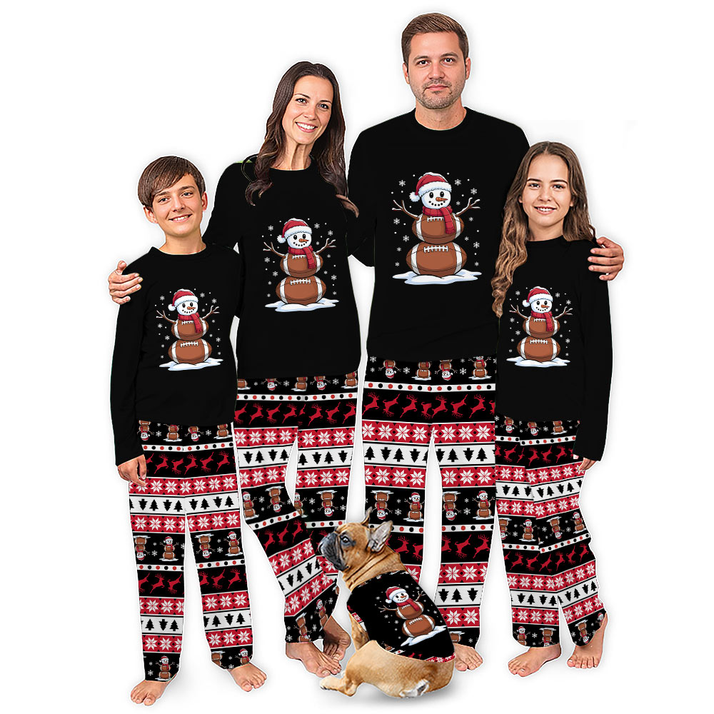 American Football Ugly Christmas Pajamas Matching Family and Dog American Football Ugly Christmas Pajamas Matching Family and Dog