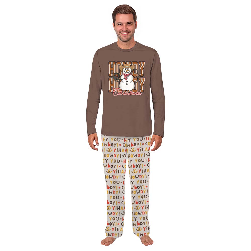 Snowman Cowboy Christmas Pajamas For Dogs And Family