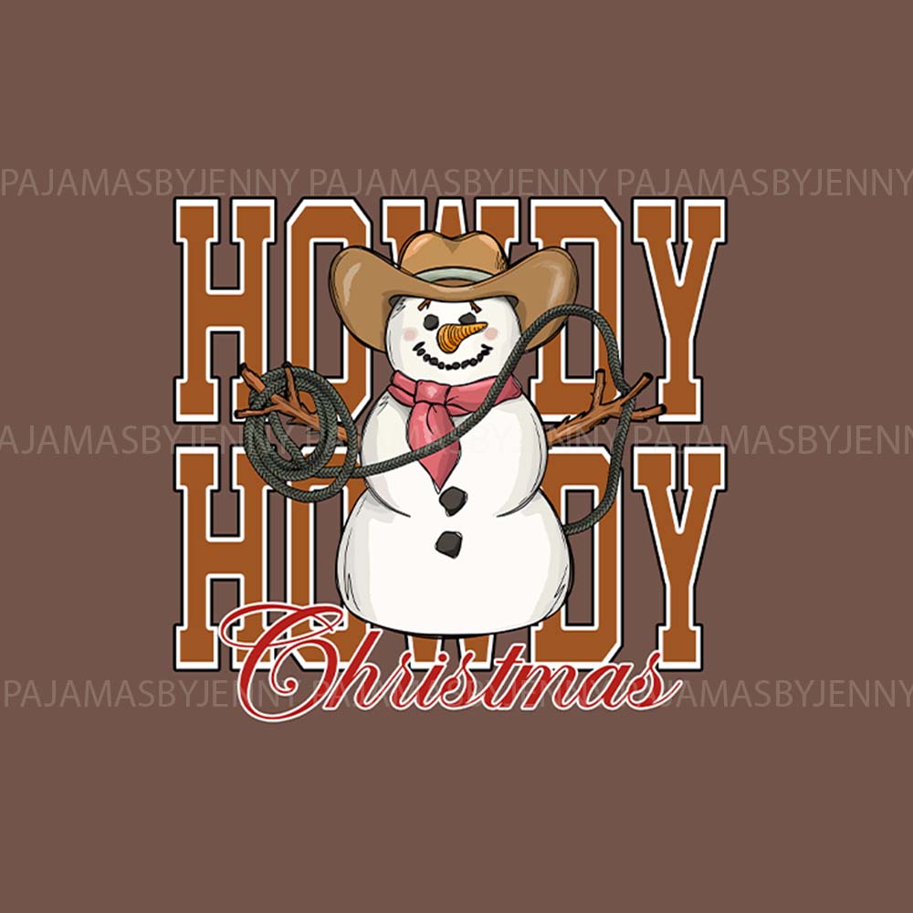 Snowman Cowboy Christmas Pajamas For Dogs And Family