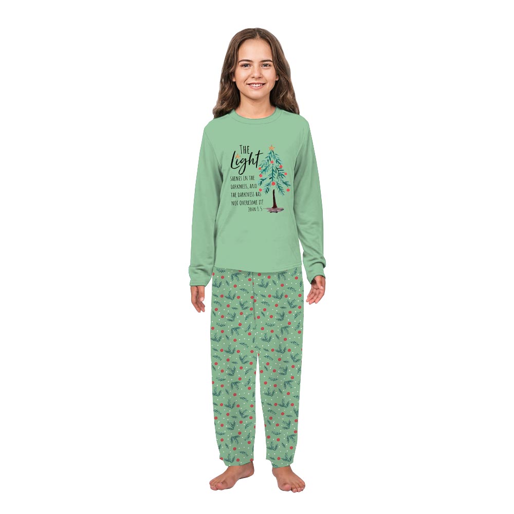 The Light Shines in The Darkness Bible Quote Pajamas For Family The Light Shines in The Darkness Bible Quote Pajamas For Family