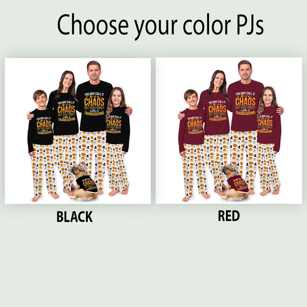 Funny Thanksgiving Pajamas For Family With Dog Funny Thanksgiving Pajamas For Family With Dog