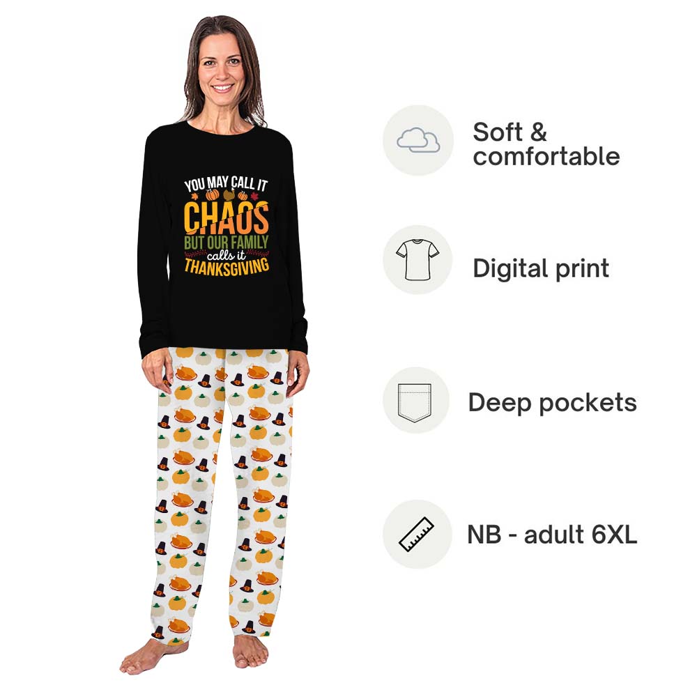Funny Thanksgiving Pajamas For Family With Dog Funny Thanksgiving Pajamas For Family With Dog