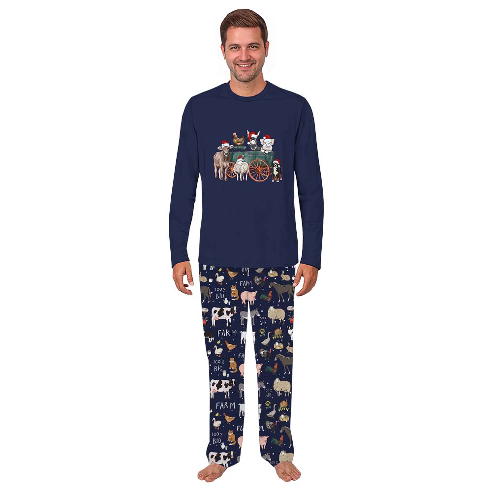 Farm Animal Christmas Pajamas With Pockets And Dog Sizes