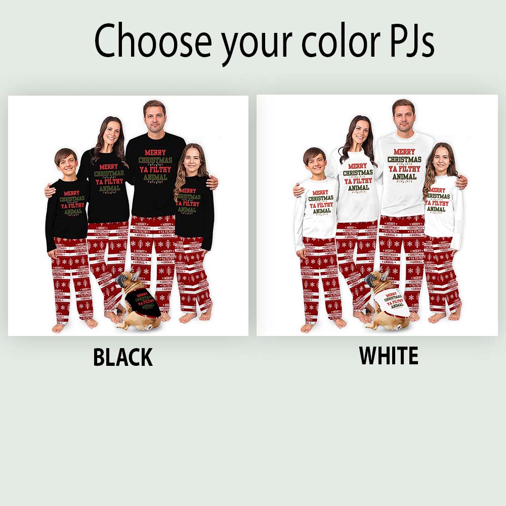 Merry Christmas Ya Filthy Animal Matching Pjs For Dog And Owner