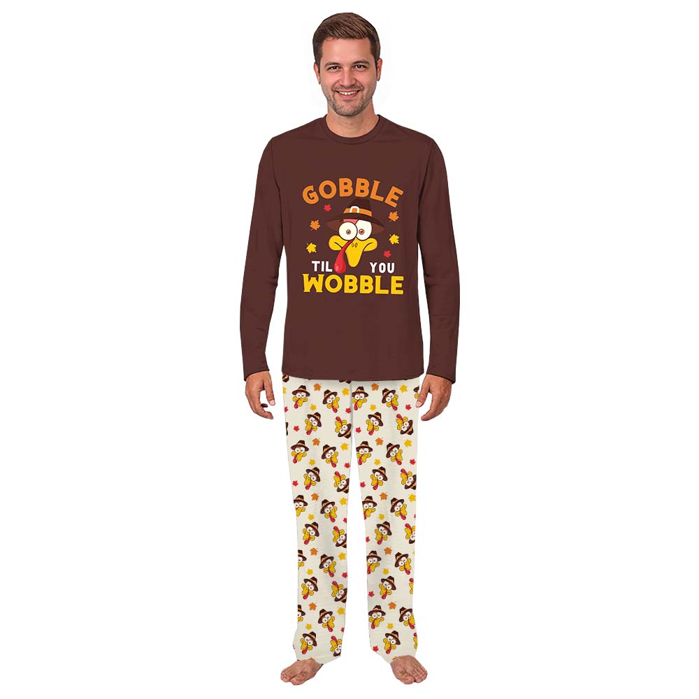 Thanksgiving Gobble Til You Wobble Pajamas For Family All Sizes