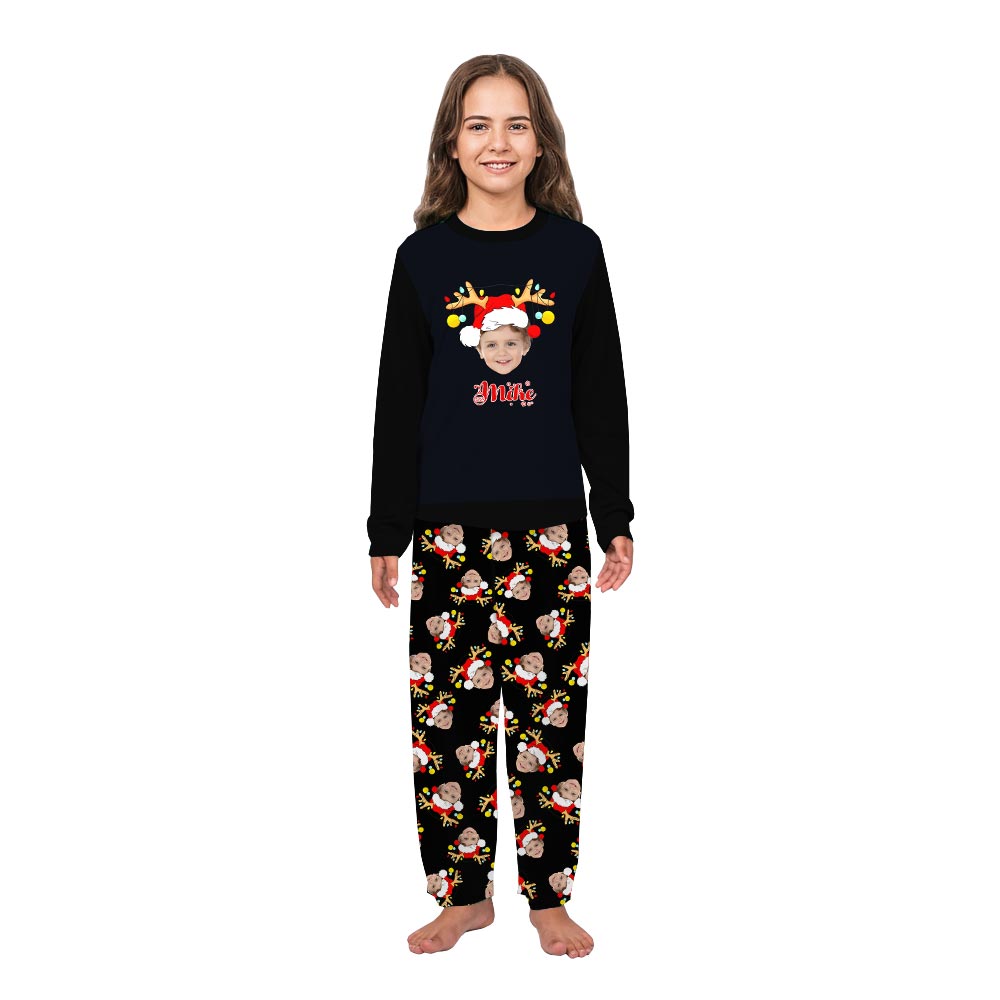 Reindeer Name and Face Personalized Christmas Pajamas Reindeer Name and Face Personalized Christmas Pajamas