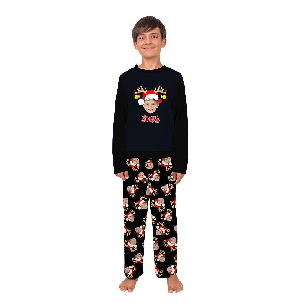 Reindeer Name and Face Personalized Christmas Pajamas Reindeer Name and Face Personalized Christmas Pajamas