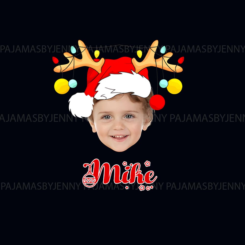 Reindeer Name and Face Personalized Christmas Pajamas Reindeer Name and Face Personalized Christmas Pajamas