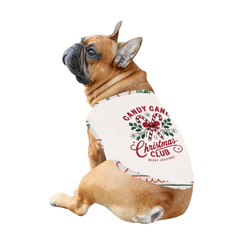 Cream Candy Cane Christmas Club Matching Family Pajama Sets