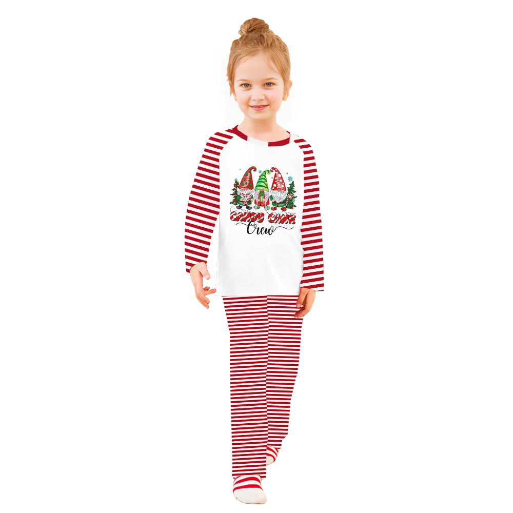 Gnomes with Candy Cane Crew Pajama Set Christmas Family Gnomes with Candy Cane Crew Pajama Set Christmas Family